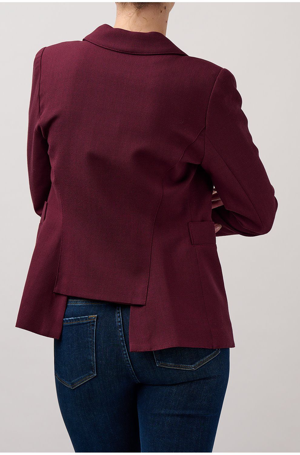 Trilogy Stores Classic Duchess Blazer in Plum