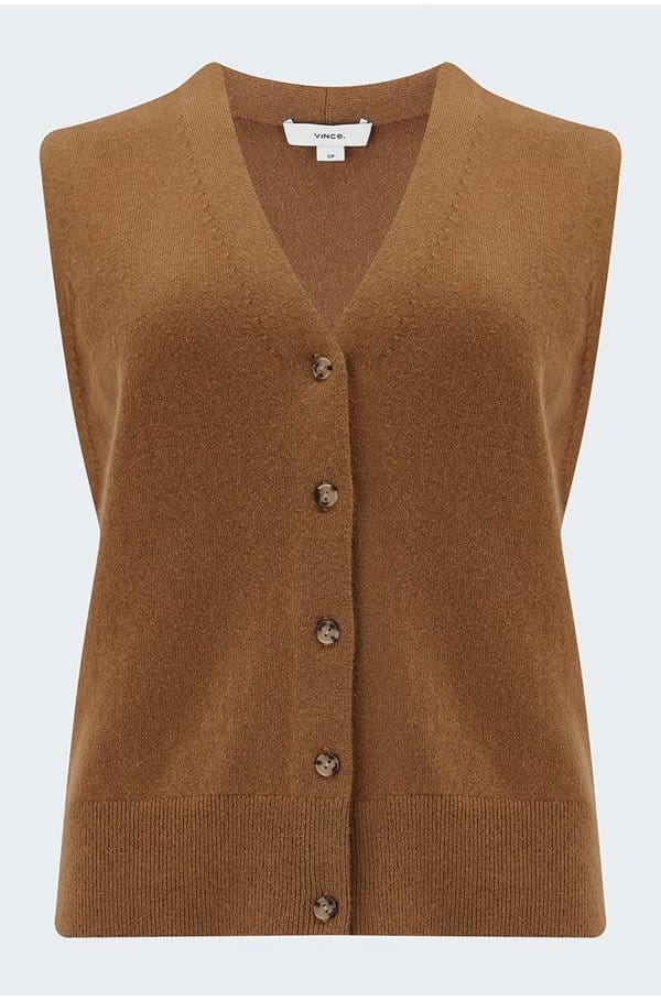 shrunken button vest in mink