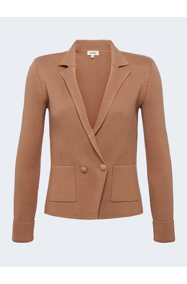 sofia knit blazer in ginger snap