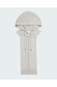 cashmere hoodie dickey in heather grey