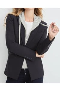 cashmere hoodie dickey in heather grey