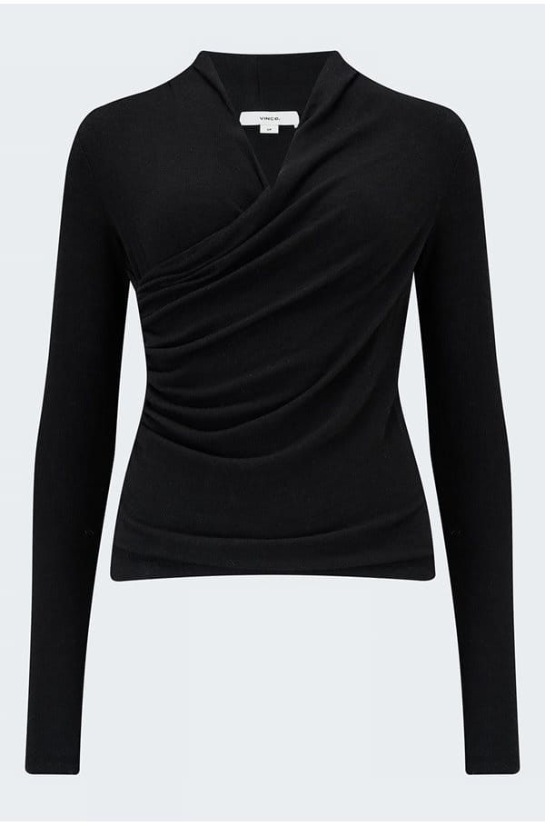 fixed wrap top in black