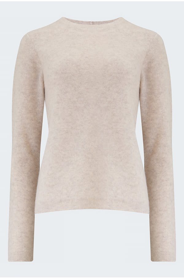 plush crew neck sweater in marble