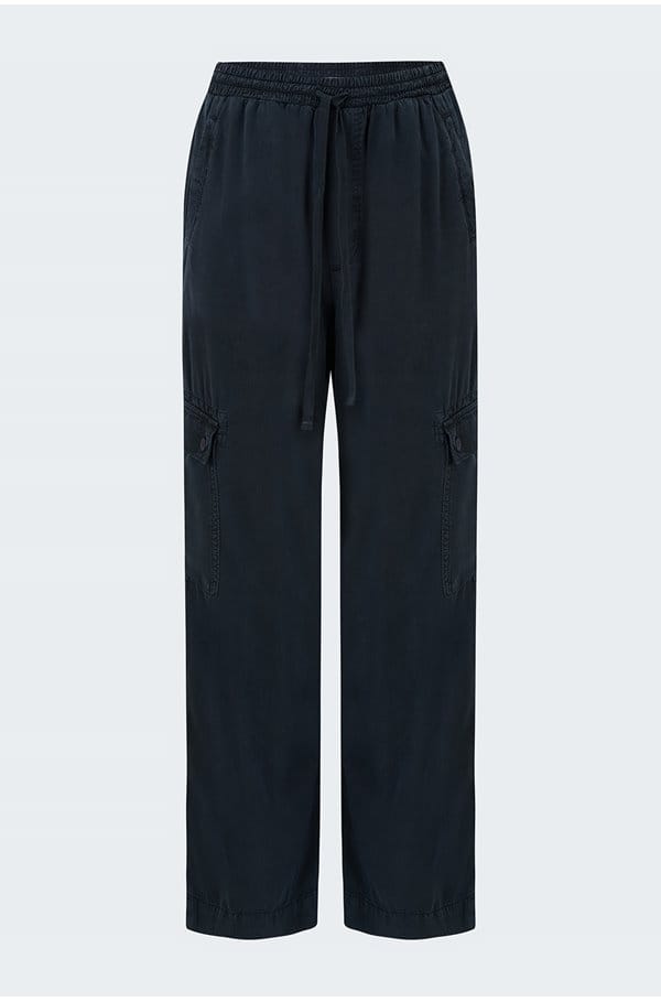wide leg cargo pant in black
