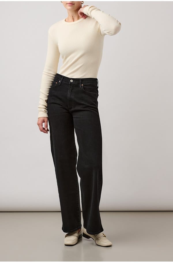 bina crew neck top in canvas