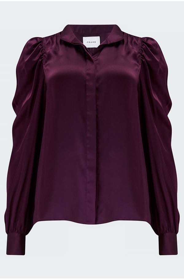 gillian long sleeve top in plum