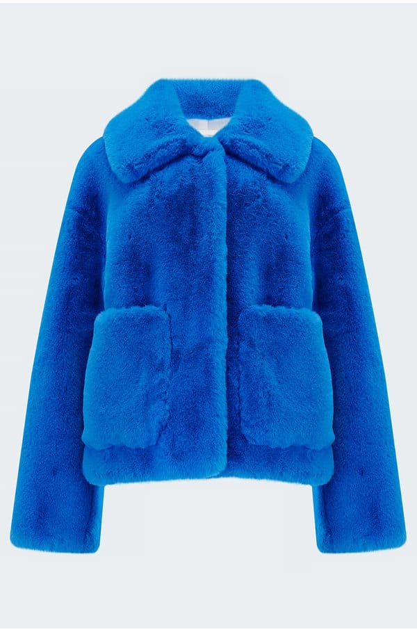 traci coat in azure blue