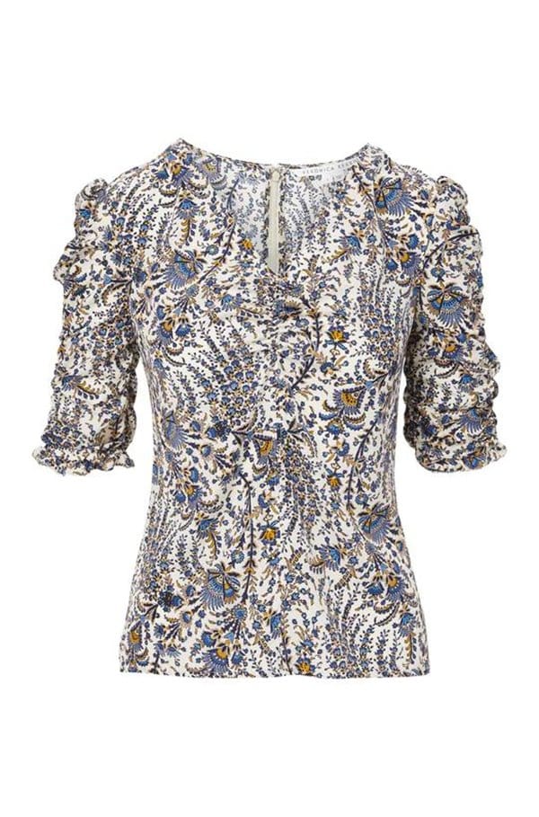 henrieta top in ecru multi