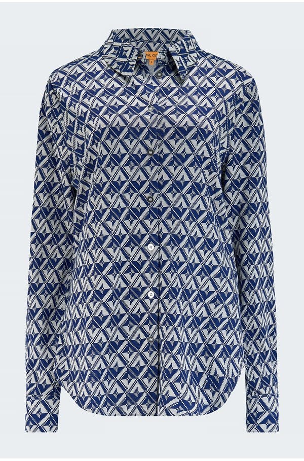 sabina shirt in pixelated rhombus