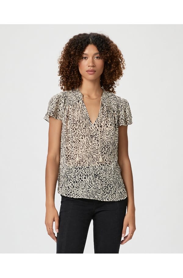 laramie top in cloud dancer black silk
