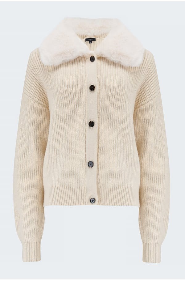 esme cardigan in winter ivory