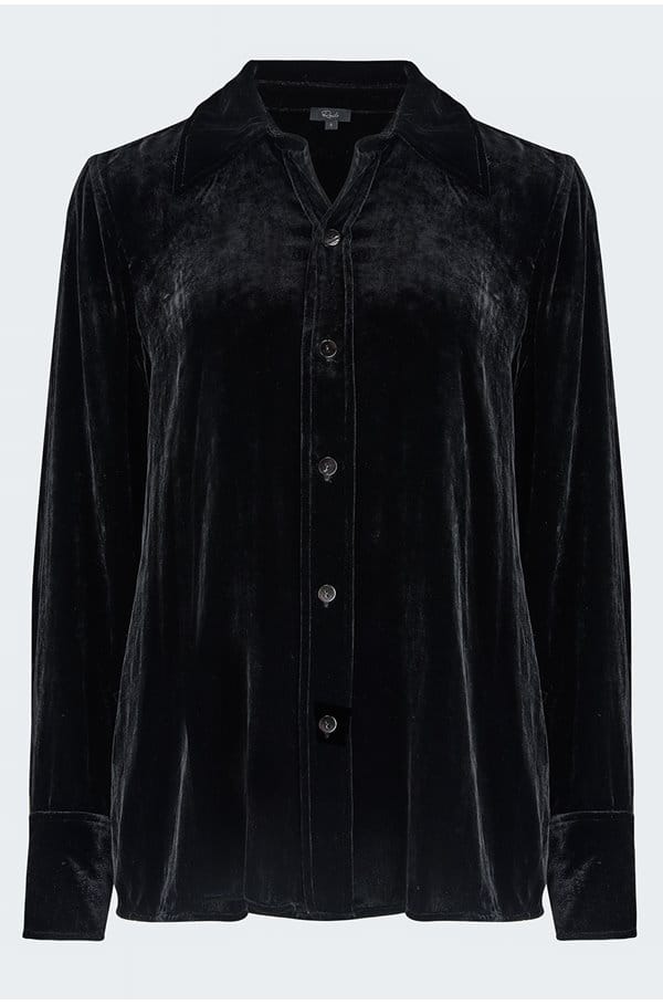 andrea shirt in black velvet