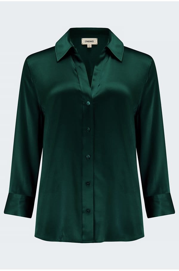 dani blouse in forest green