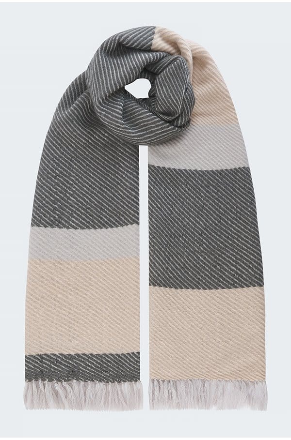 mica scarf in beige vert military