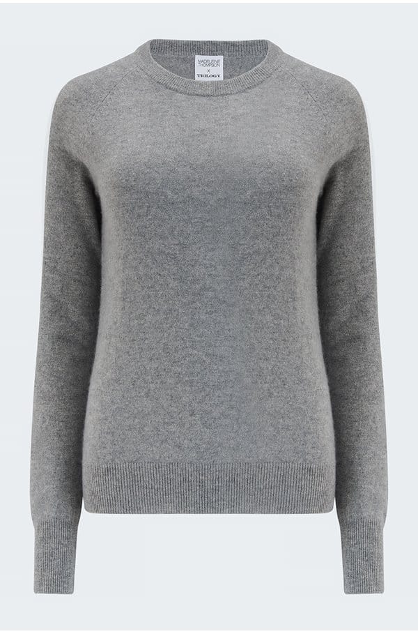 maddie crew in light heather grey