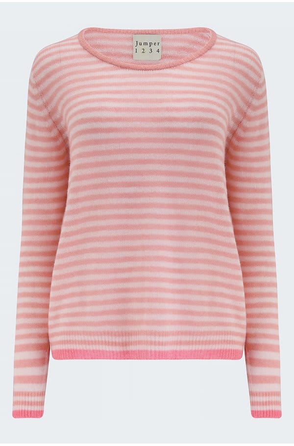 little stripe crew in tea rose blossom candy