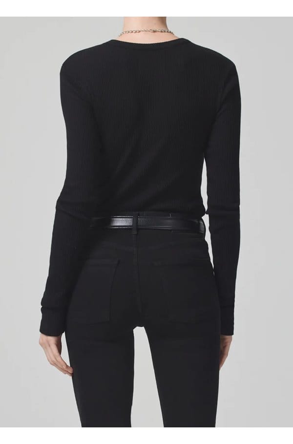bina crew neck top in black