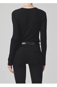 bina crew neck top in black