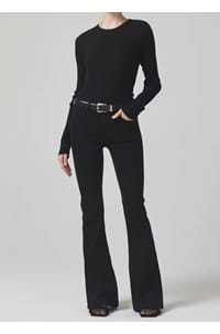 bina crew neck top in black