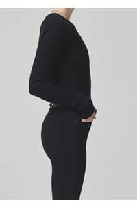 bina crew neck top in black