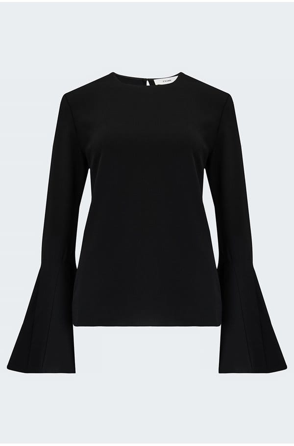flutter sleeve blouse in black
