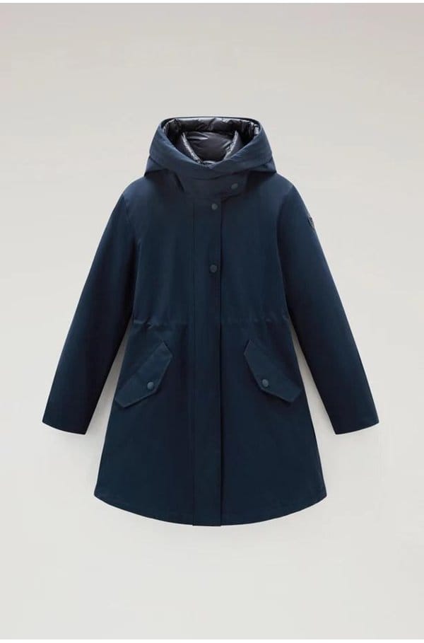 long military parka 3in1 in melton blue