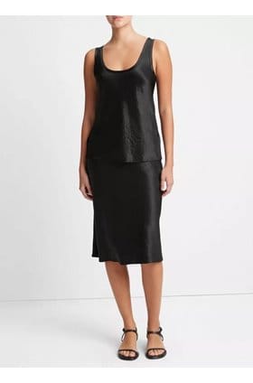 Vince raw edge silk skirt online
