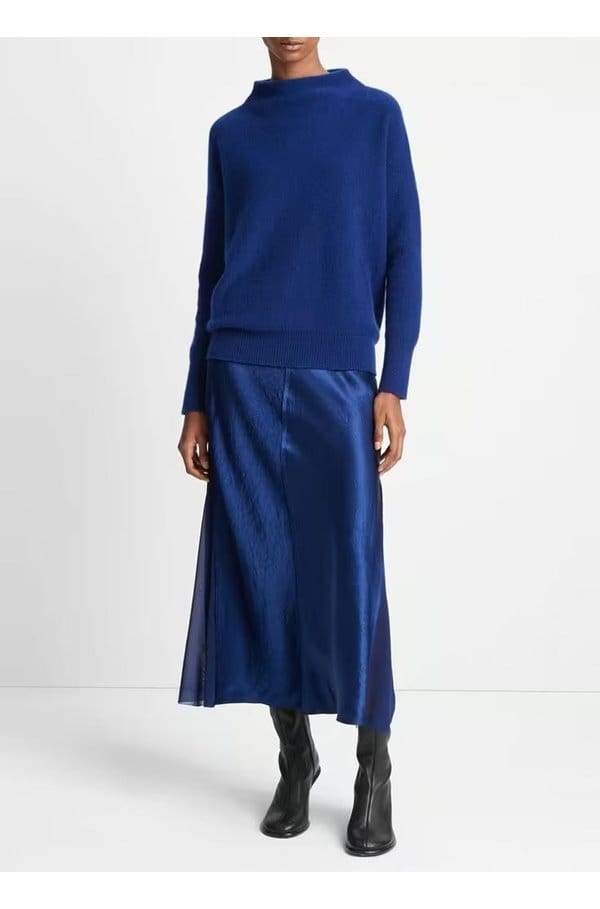 funnel neck jumper in caspian