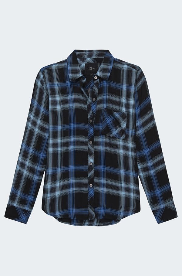 hunter shirt in black aqua blue