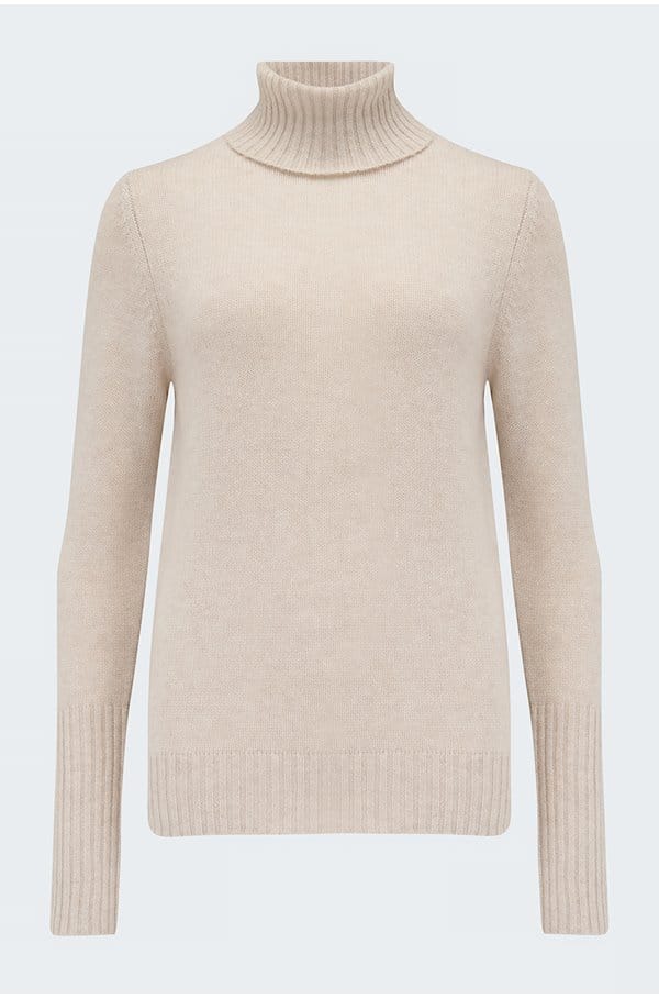 slim roll neck in marble