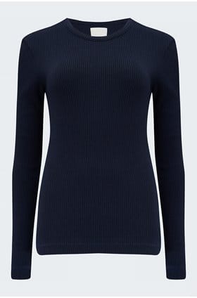 Bina Crew Neck Top in Navy