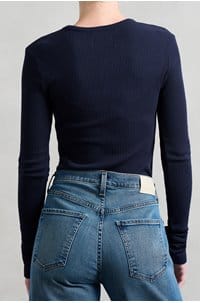 bina crew neck top in navy