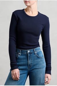 bina crew neck top in navy