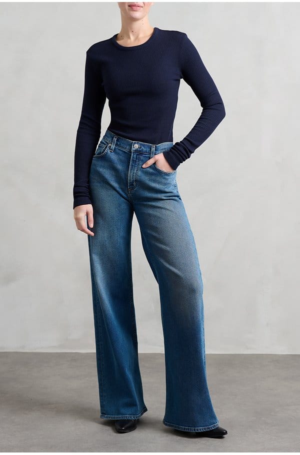 bina crew neck top in navy