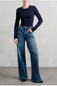 bina crew neck top in navy