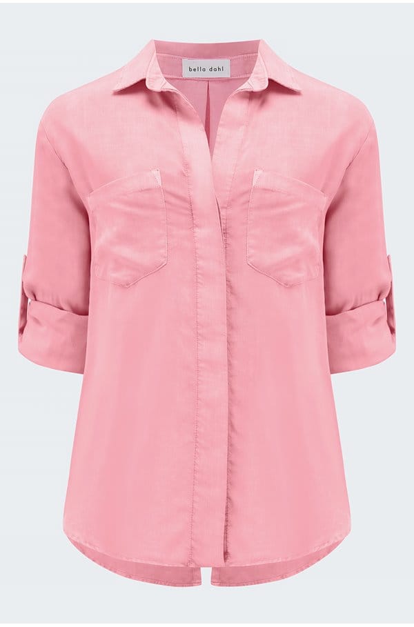 split back button down in canyon coral