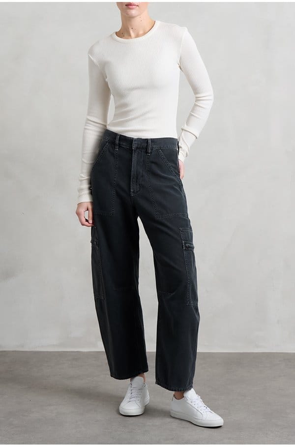 marcelle low slung easy cargo in washed black
