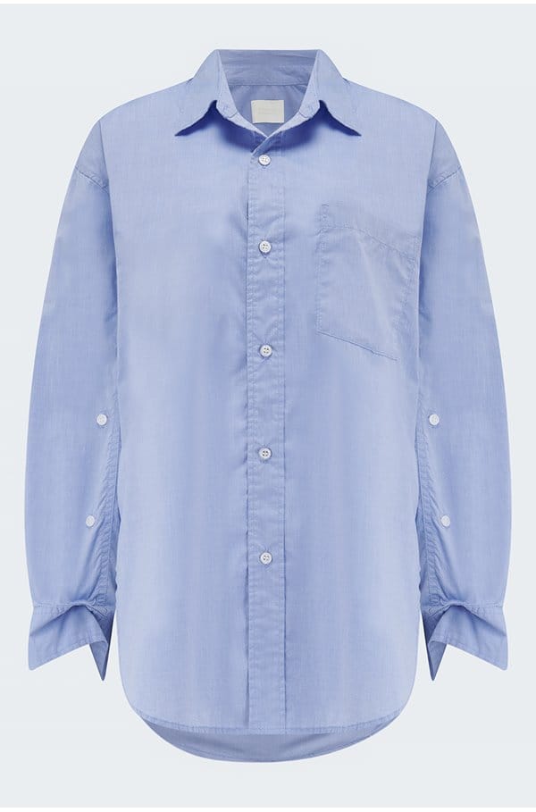 kayla shirt in blue end on end
