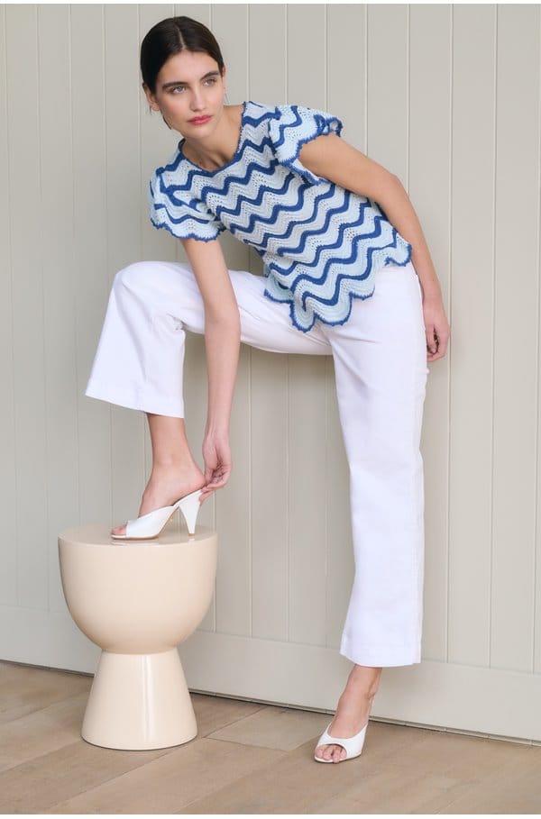 leenah wide ankle jean in crisp white