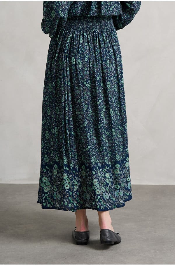bella skirt in petit fleur marine