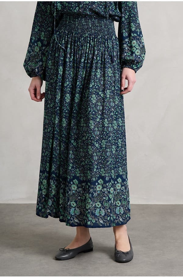 bella skirt in petit fleur marine