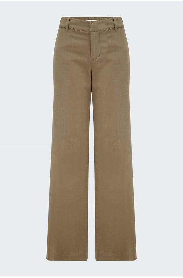 cotton wide leg pant in artichoke