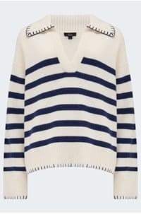 athena jumper in ivory navy stripe
