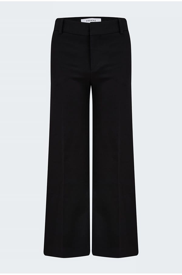 le crop palazzo trouser in black
