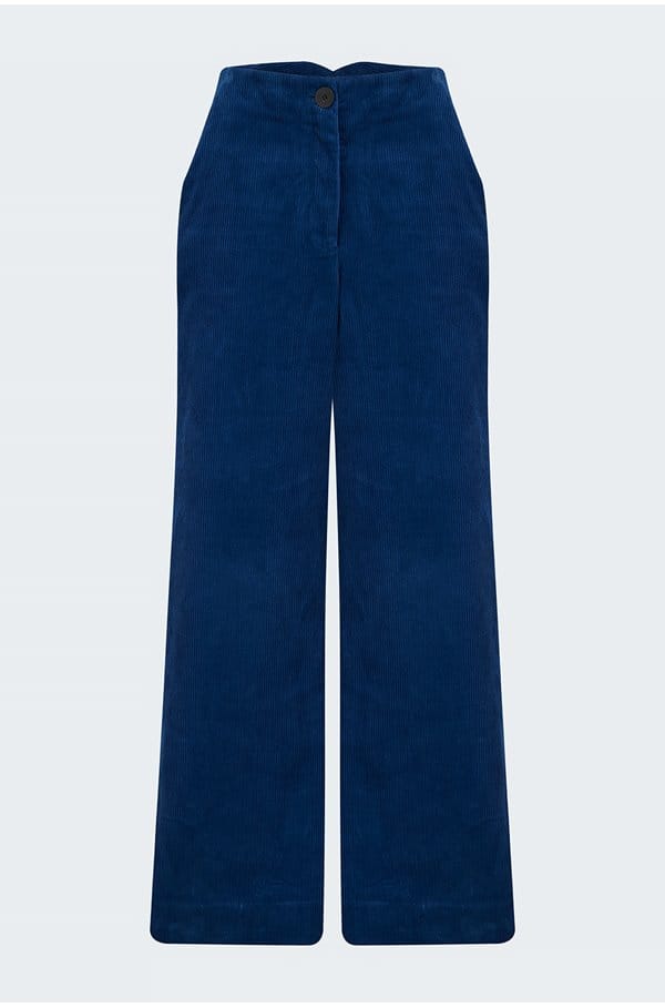 harlow trouser in blue corduroy