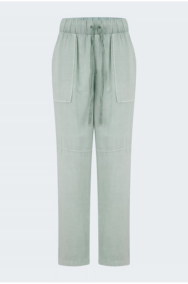 utility tie waist trouser in oasis green