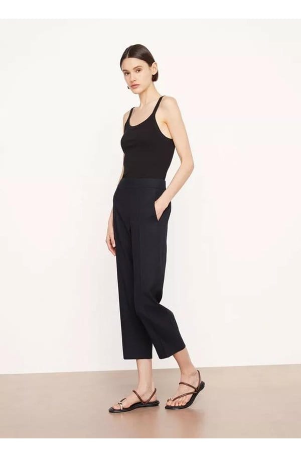 mid rise tapered pull on pant in marina