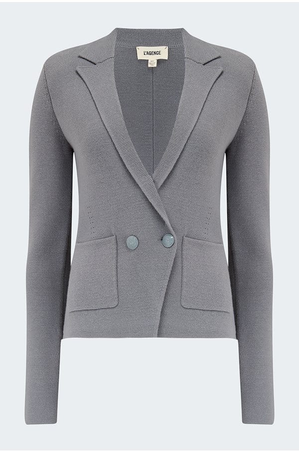 sofia knit blazer in shadow grey