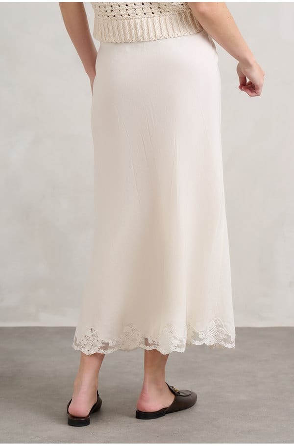 crystal skirt in cream