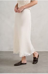 crystal skirt in cream